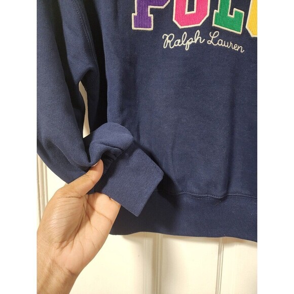 Polo Ralph Lauren Girl Corduroy-Logo Fleece Sweatshirt Size Small - Picture 2 of 5